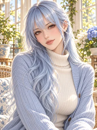温室里的晴天，成年虚构角色插画
